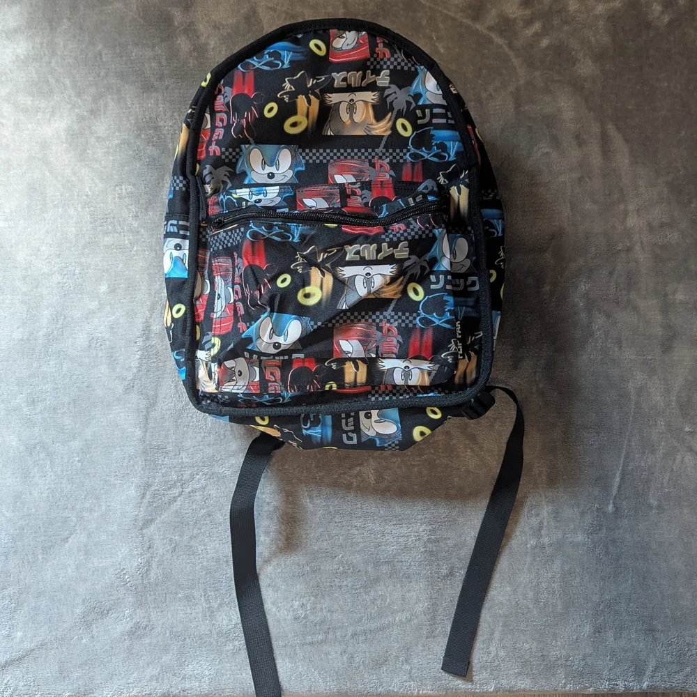 Sonic The Hedgehog Fuzzy Reversible Backpack